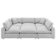 Down filled overstuffed 6-piece sectional sofa in light gray by Modway additional picture 7