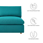 Down filled overstuffed 6-piece sectional sofa in teal by Modway additional picture 3