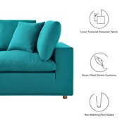 Down filled overstuffed 6-piece sectional sofa in teal by Modway additional picture 4