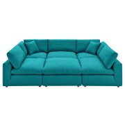 Down filled overstuffed 6-piece sectional sofa in teal by Modway additional picture 7
