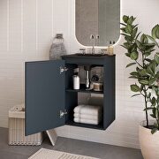 Wall-mount 18 bathroom vanity in gray/ black by Modway additional picture 2