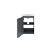 Wall-mount 18 bathroom vanity in gray/ white by Modway additional picture 8
