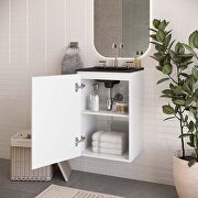 Wall-mount 18 bathroom vanity in white/ black by Modway additional picture 2