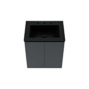 Wall-mount 24 bathroom vanity in gray/ black by Modway additional picture 5