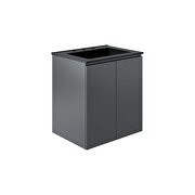 Wall-mount 24 bathroom vanity in gray/ black by Modway additional picture 7