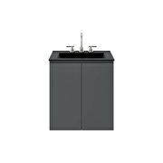 Wall-mount 24 bathroom vanity in gray/ black by Modway additional picture 8