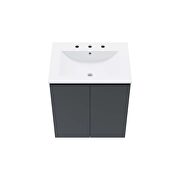 Wall-mount 24 bathroom vanity in gray/ white by Modway additional picture 5