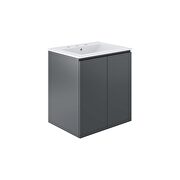 Wall-mount 24 bathroom vanity in gray/ white by Modway additional picture 7