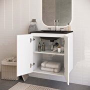 Wall-mount 24 bathroom vanity in white/ black by Modway additional picture 2