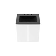 Wall-mount 24 bathroom vanity in white/ black by Modway additional picture 4