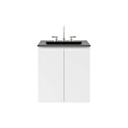 Wall-mount 24 bathroom vanity in white/ black by Modway additional picture 6