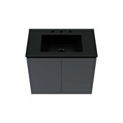 Wall-mount 30 bathroom vanity in gray/ black by Modway additional picture 5