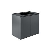 Wall-mount 30 bathroom vanity in gray/ black by Modway additional picture 7