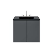 Wall-mount 30 bathroom vanity in gray/ black by Modway additional picture 8