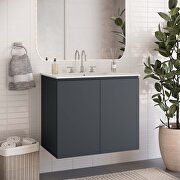 Wall-mount 30 bathroom vanity in gray/ white by Modway additional picture 3