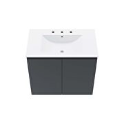 Wall-mount 30 bathroom vanity in gray/ white by Modway additional picture 5