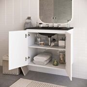 Wall-mount 30 bathroom vanity in white/ black by Modway additional picture 2