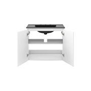 Wall-mount 30 bathroom vanity in white/ black by Modway additional picture 5