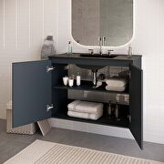 Wall-mount 36 bathroom vanity in gray/ black by Modway additional picture 2
