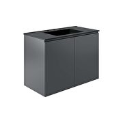 Wall-mount 36 bathroom vanity in gray/ black by Modway additional picture 4