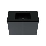 Wall-mount 36 bathroom vanity in gray/ black by Modway additional picture 6
