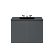 Wall-mount 36 bathroom vanity in gray/ black by Modway additional picture 7