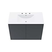Wall-mount 36 bathroom vanity in gray/ white by Modway additional picture 5