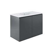 Wall-mount 36 bathroom vanity in gray/ white by Modway additional picture 7