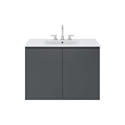 Wall-mount 36 bathroom vanity in gray/ white by Modway additional picture 8