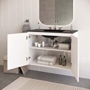 Wall-mount 36 bathroom vanity in white / black by Modway additional picture 2