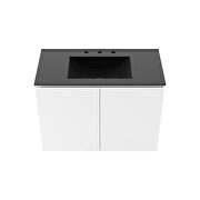 Wall-mount 36 bathroom vanity in white / black by Modway additional picture 4