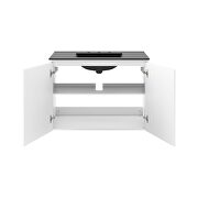Wall-mount 36 bathroom vanity in white / black by Modway additional picture 5