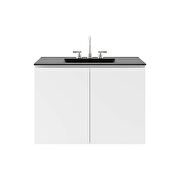 Wall-mount 36 bathroom vanity in white / black by Modway additional picture 6