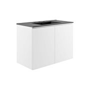 Wall-mount 36 bathroom vanity in white / black by Modway additional picture 7