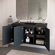 Gray finish wall-mount bathroom vanity w/ sink in black by Modway additional picture 2