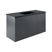 Gray finish wall-mount bathroom vanity w/ sink in black by Modway additional picture 4