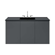 Gray finish wall-mount bathroom vanity w/ sink in black by Modway additional picture 7