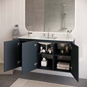 Gray finish wall-mount bathroom vanity w/ sink in white by Modway additional picture 2