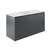 Gray finish wall-mount bathroom vanity w/ sink in white by Modway additional picture 4