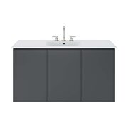 Gray finish wall-mount bathroom vanity w/ sink in white by Modway additional picture 7