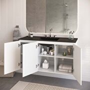 White finish wall-mount bathroom vanity w/ sink in black by Modway additional picture 2