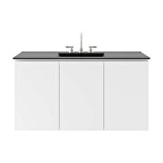 White finish wall-mount bathroom vanity w/ sink in black by Modway additional picture 6