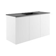 White finish wall-mount bathroom vanity w/ sink in black by Modway additional picture 7