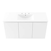 White finish wall-mount bathroom vanity w/ sink in white by Modway additional picture 4