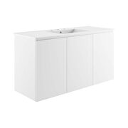 White finish wall-mount bathroom vanity w/ sink in white by Modway additional picture 7