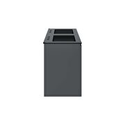 Gray finish wall-mount double sink in black bathroom vanity by Modway additional picture 3