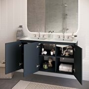 Gray finish wall-mount double sink in white bathroom vanity by Modway additional picture 2