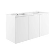 White finish wall-mount double sink in white bathroom vanity by Modway additional picture 7