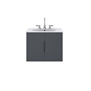 Gray finish 24 bathroom vanity w/ white sink ceramic basin by Modway additional picture 7