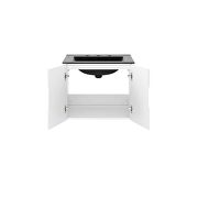 White finish 24 bathroom vanity w/ black sink ceramic basin by Modway additional picture 4